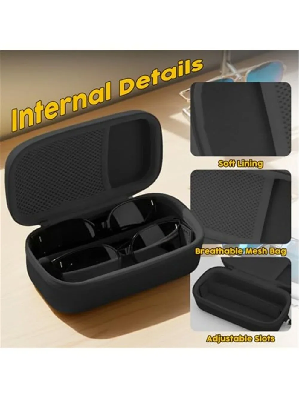 Double Eyeglasses Case Hard Shell